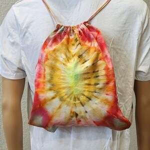 Flaming Eye Tie Dye Drawstring Backpack