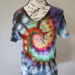 Rainbow Spiral Tie Dye T Shirt Customizable Unisex Size S