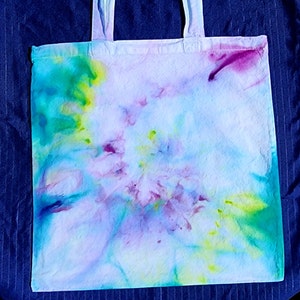 Pastel Spiral Tie Dye Tote Bag Customizable