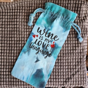 Tie Dye Wine Bag, Alcohol Bag, Wine is my Love Language