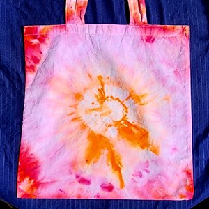 Orange Circle Tie Dye Tote Bag Customizable