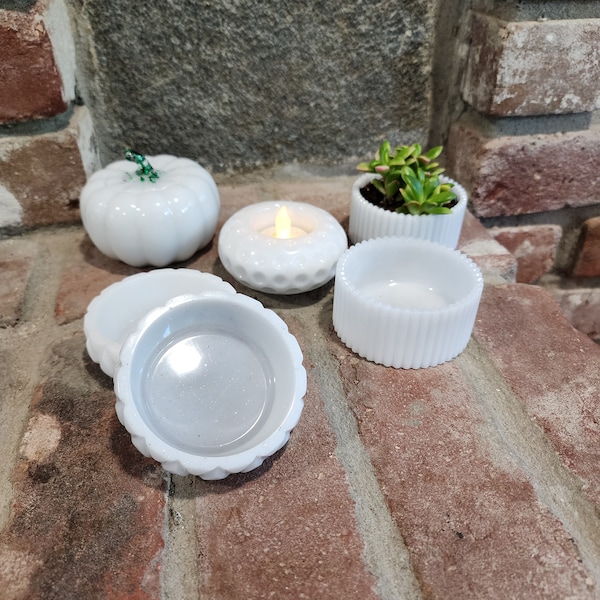 Resin succulent planters, resin bowls, resin tea light holder