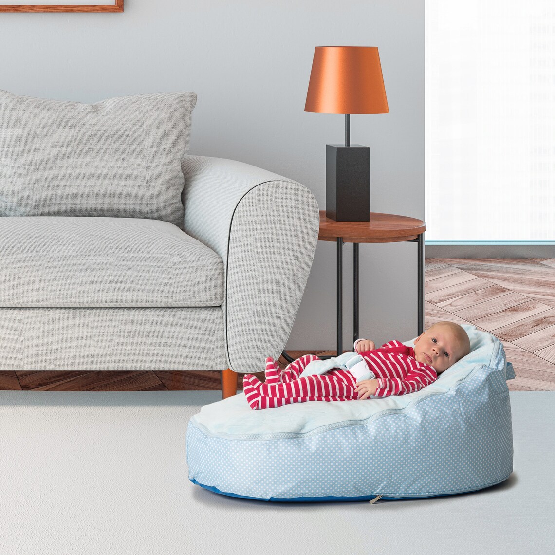 Baby Bean Bag Chair Washable Pre Filled Baby Blue/Baby Pink Etsy