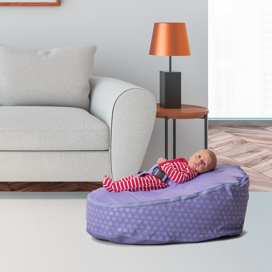 Baby Bean Bag Chair Washable Pre Filled Hearts Design Bouncer Etsy