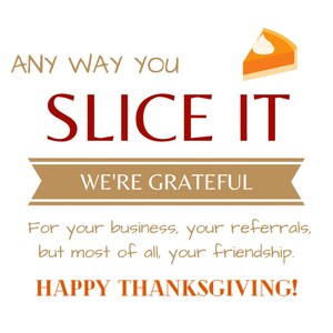 Happy Thanksgiving Note for Realtors or Businesses