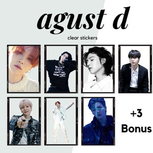 BTS Agust D Stickers | Set of 7 + 3 bonus | bts stickers