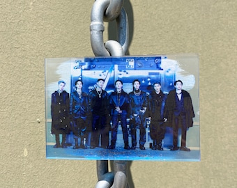 BTS Bulletproof Acrylic Magnet for Fridge, Lockers, and any magnetic surface | Hand Painted Silver | BTS Magnetic Plaque Bangtan Gift