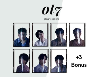Adesivi BTS OT7 / Set di 7 + 3 adesivi bonus / bts