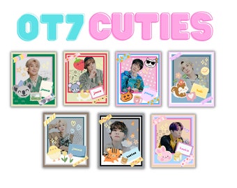 BTS OT7 CUTIES Stickers | Set of 7 | FREE Bonus included