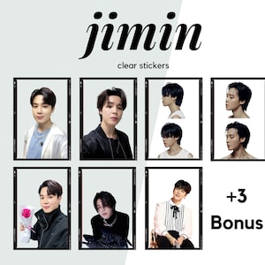 BTS Jimin Stickers | Set of 7 + 3 bonus | bts stickers