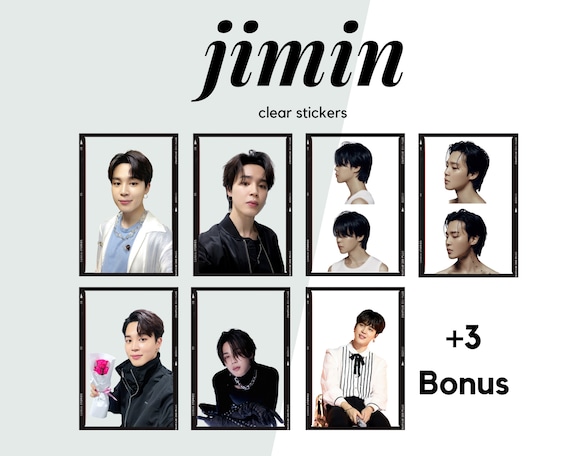 BTS Jimin Stickers | Set of 7 + 3 Bonus | Bts Stickers - Etsy