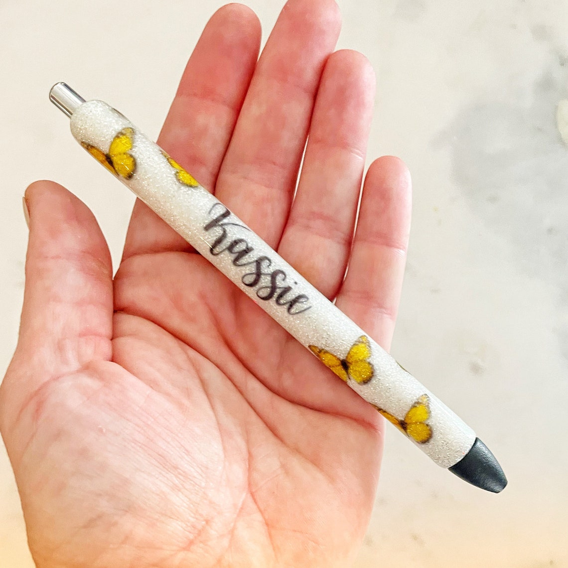 Personalized Pens Name Monogram Glitter Home Office Gift epoxy Etsy