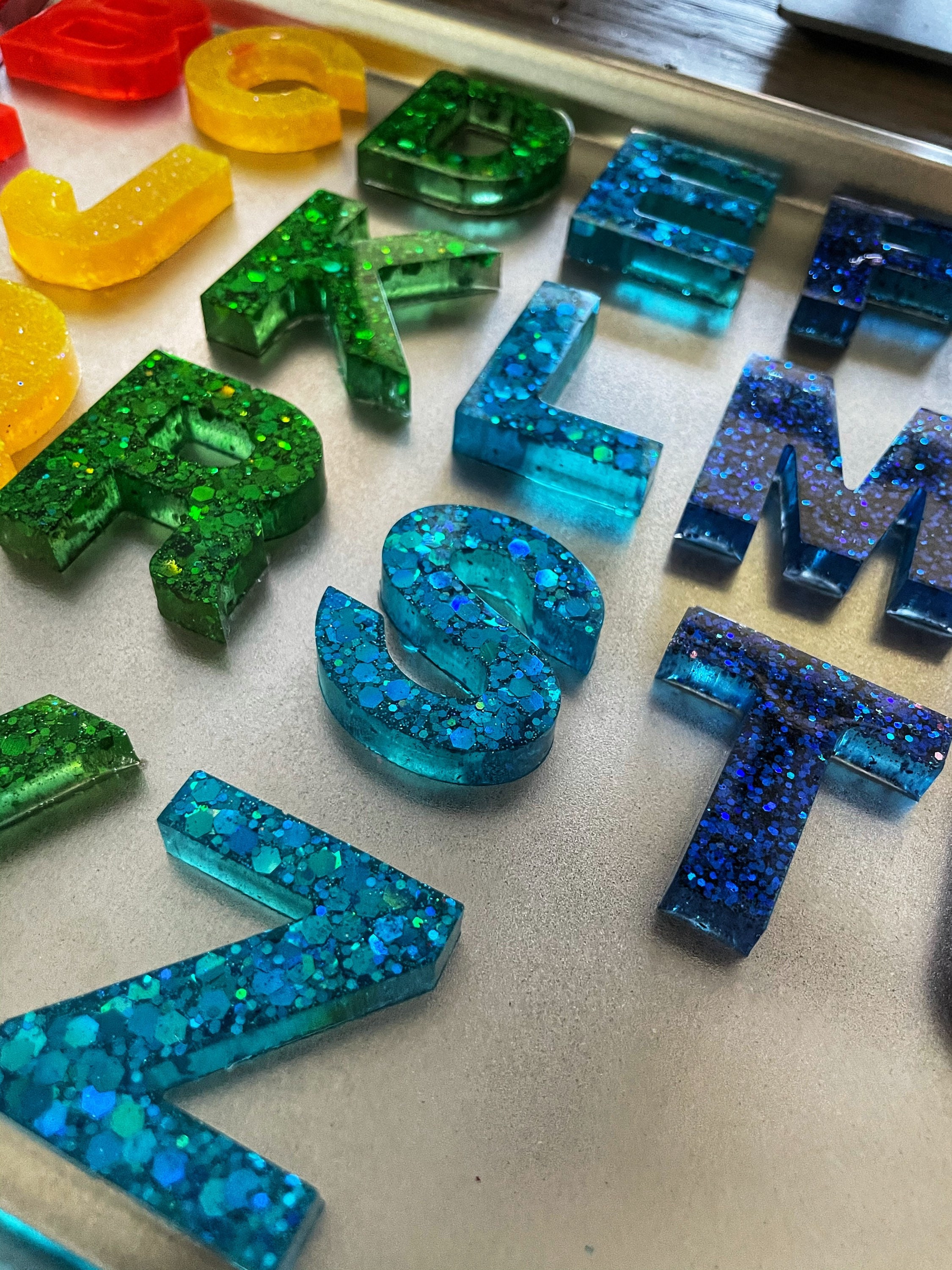 Alphabet Rainbow Colorful Resin Capital Letter with Etsy