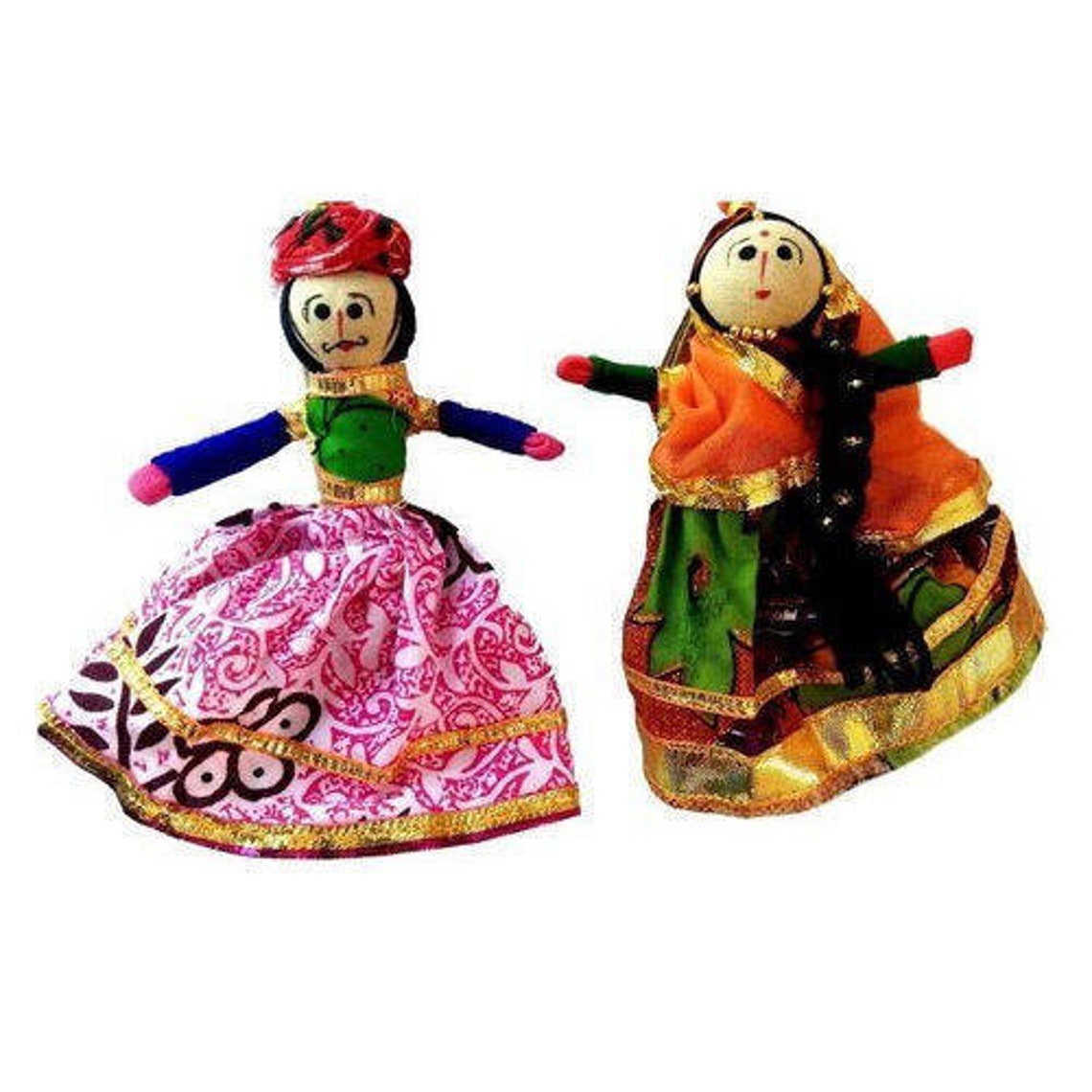Rajasthani Puppet Pair Good Luck Charm Indian Ethnic Hand Etsy