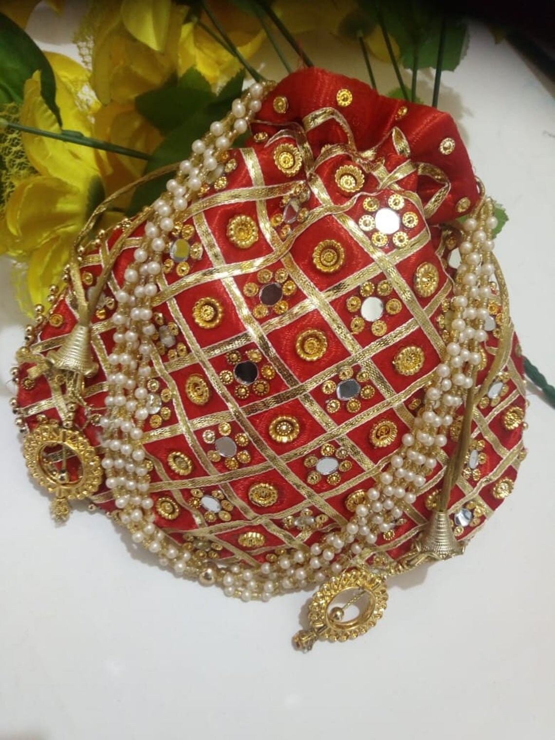 Mirror Potli Bag Jewelry Pouch Traditional Ethnic Potli Bag Etsy UK
