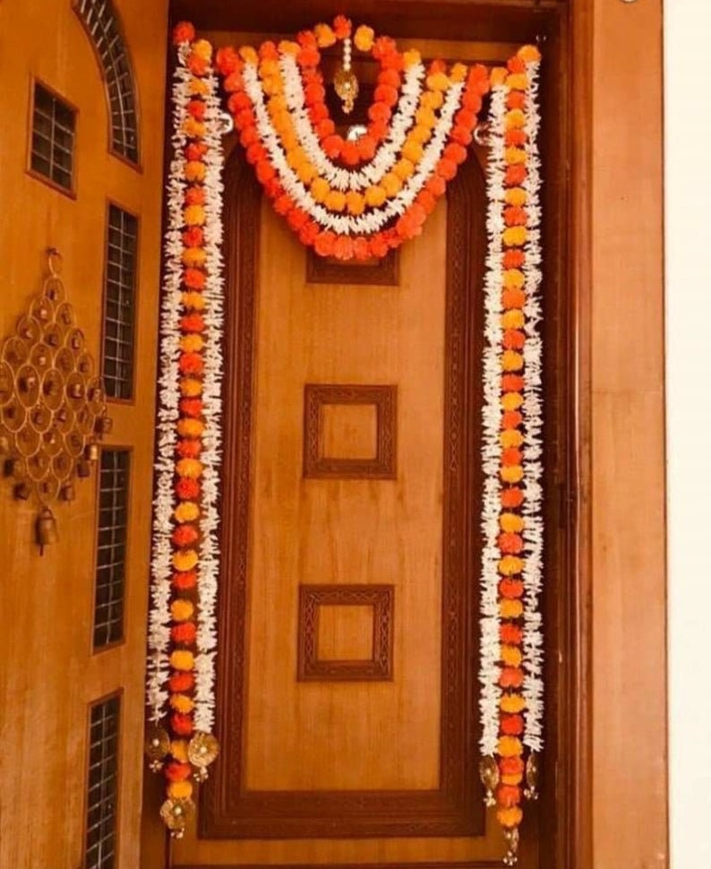 Designer Marigold & Mogra Flowers Toran With Door Hangings Etsy