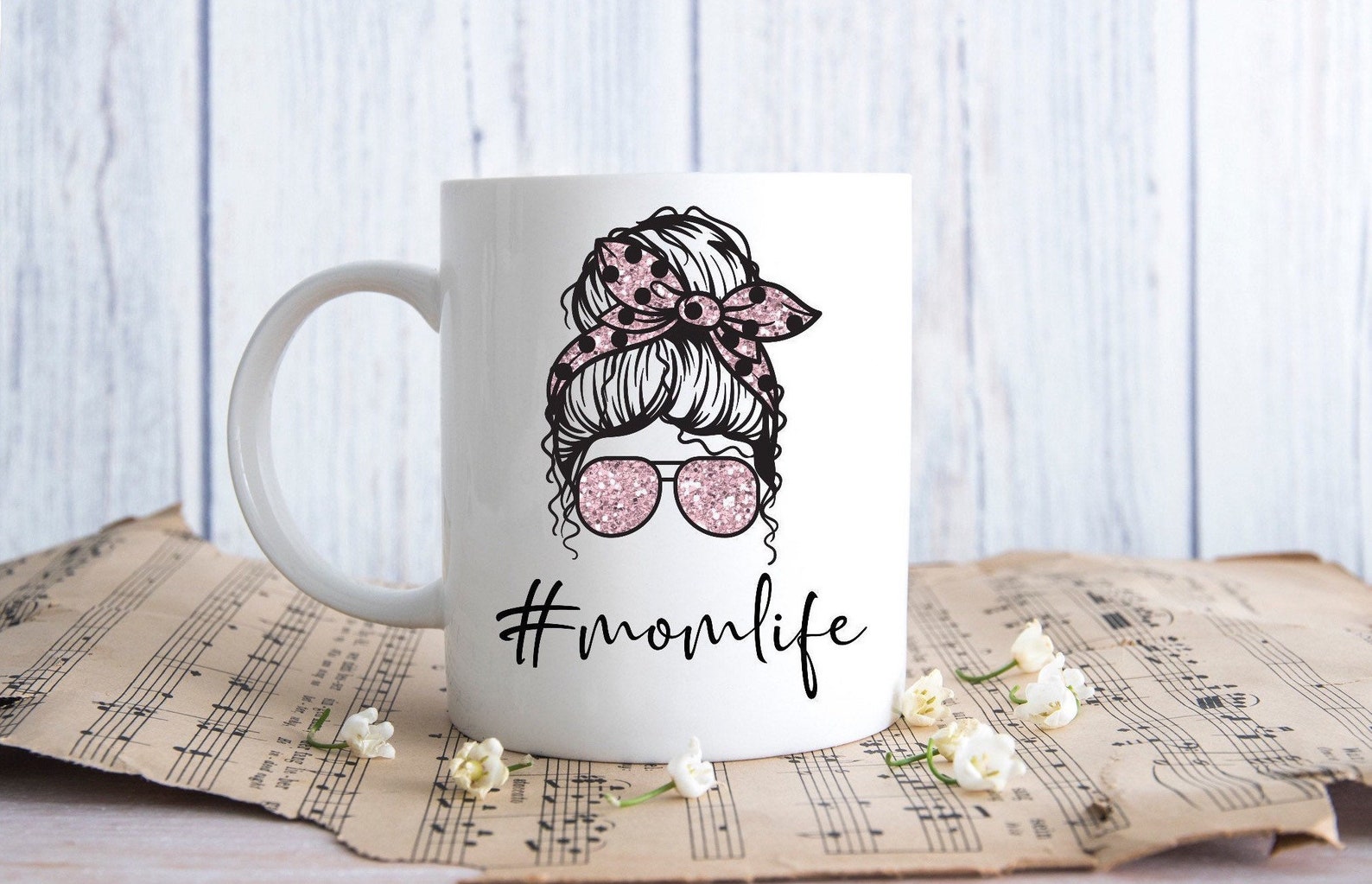 Mom life messy bun mom life mug mom cup mom gift tea cup Etsy