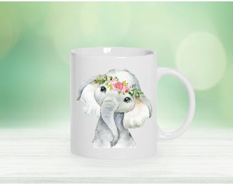 Boho Elephant Mug, Elephant lovers, elephant mug, boho elephant, elephant, cute elephant mug, gift, elephant lover gift, gift ideas