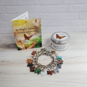 Memorial Candle with Feng-shui Butterfly Key Chain Inside