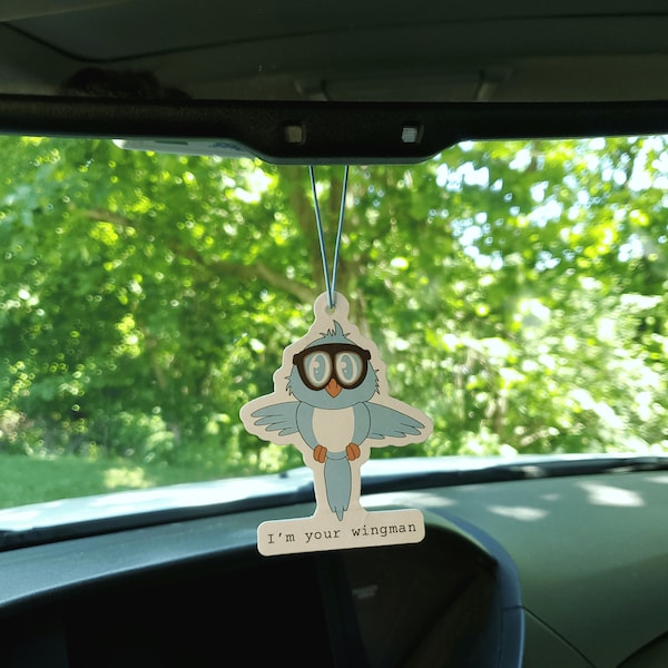 Pet Car Air Freshener - Fresh Rain Scent - I'm Your Wingman Bird Design