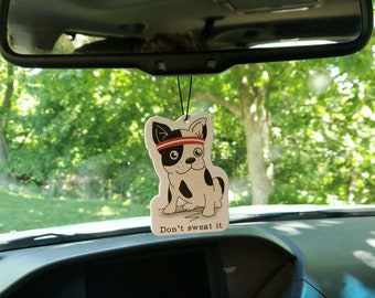 Pet Car Air Freshener - Clean Laundry Scent - Don't Sweat It Dog Design