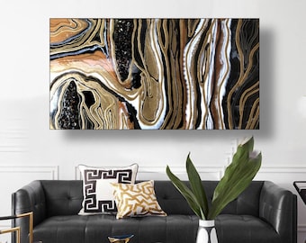 Black and Gold geode painting