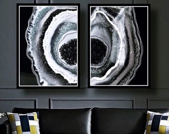 Black Geode Painting