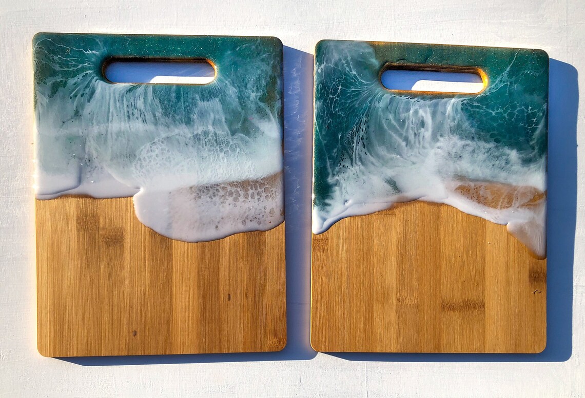 Ocean wave cutting boardset of 2 Etsy
