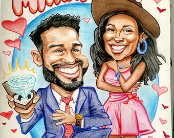 Hand drawn personalized caricature