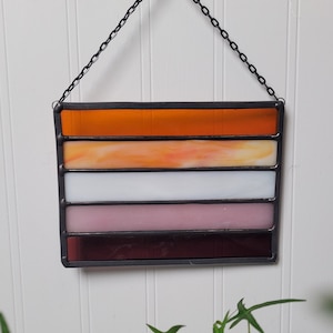 Lesbian Pride Flag Stained Glass Suncatcher