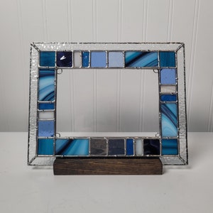 Marco de fotos de vitral personalizado de 10 x 12 con soporte de madera, regalo para el Día de la Madre, cumpleaños, conmemoración y duelo.