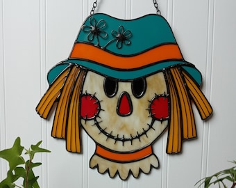 Scarecrow Stained Glass Suncatcher