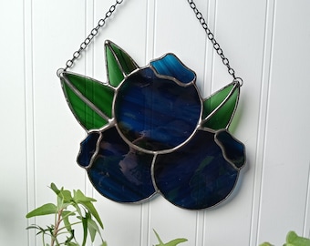 Blueberry Stained Glass Suncatcher