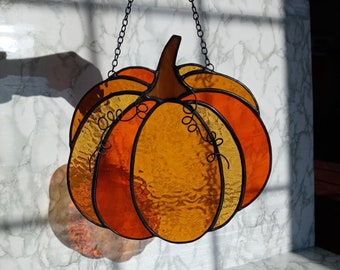 Stained Glass Pumpkin Suncatcher