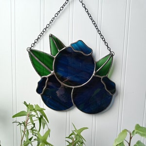 Blueberry Stained Glass Suncatcher