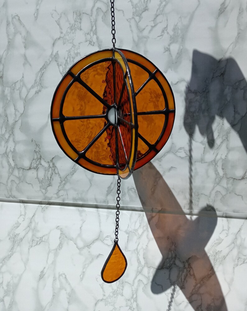 Fruit Slice Stained Glass Spinner Suncatcher Etsy