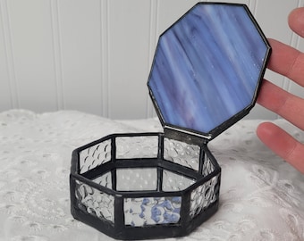 Trinket Dish/Jewelry Box Octagon Stained Glass Functional Art