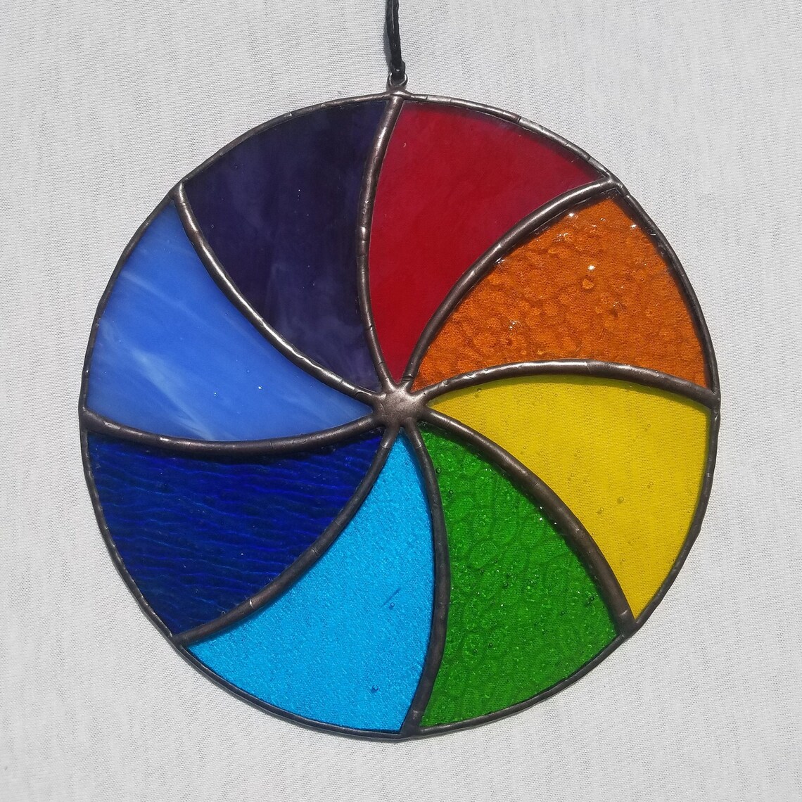 Rainbow Color Wheel Stained Glass Suncatcher Etsy