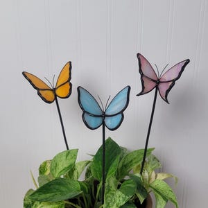 Butterfly Stained Glass Plant Stake