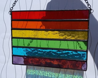 Pride Flag Stained Glass Suncatcher