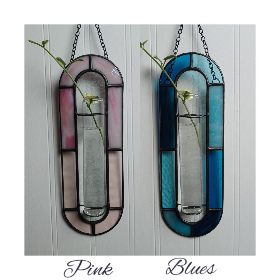 Hanging Stained Glass Plant Propagation/reed Diffuser Suncatcher - Etsy