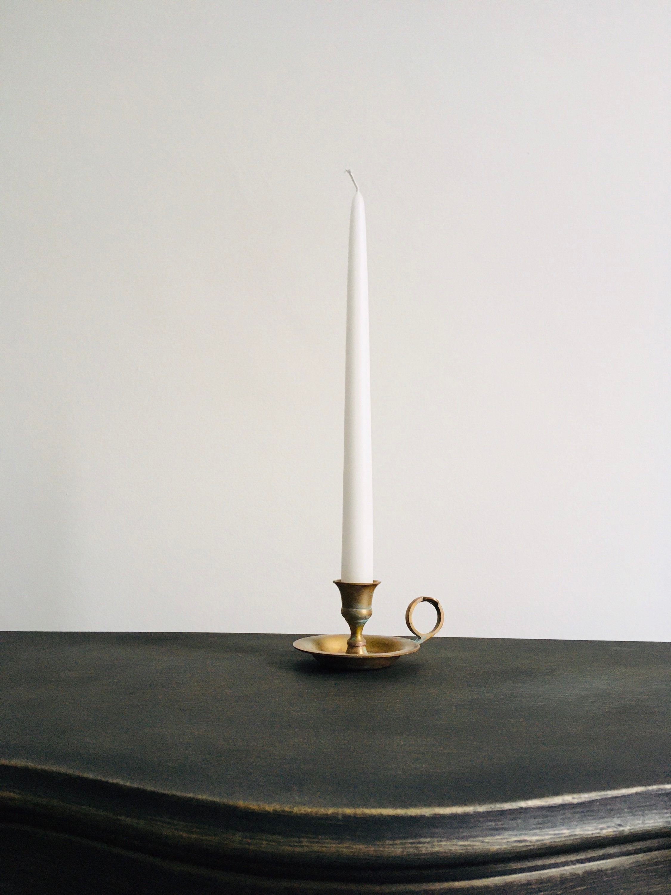 Vintage Brass Chamber Candle Holder. Vintage Chamber Candlestick. 