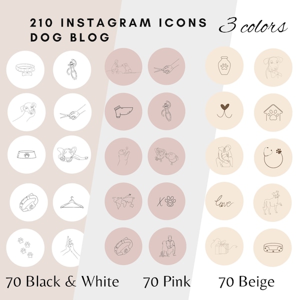 Hunde Blog Instagram Highlight Cover | Daily Pets Cover Icons Tier | Dogs Story Social Media Pet