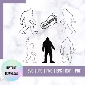 Bigfoot svg Bundle, Big Foot Yeti design Silhouette, eps, dxf, ai, png, Files For Cricut