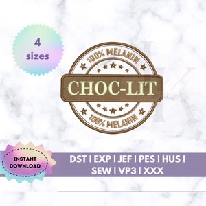Choc-lit machine Machine embroidery design Digital Download African American embroidery