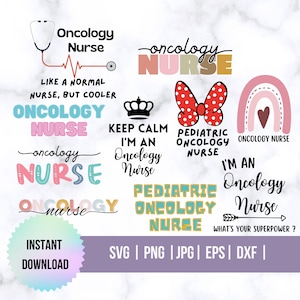 Oncology Nurse SVG Bundle, Cancer Nurse svg, Oncology Nurse Shirt svg Pediatric Nurse print for cricut