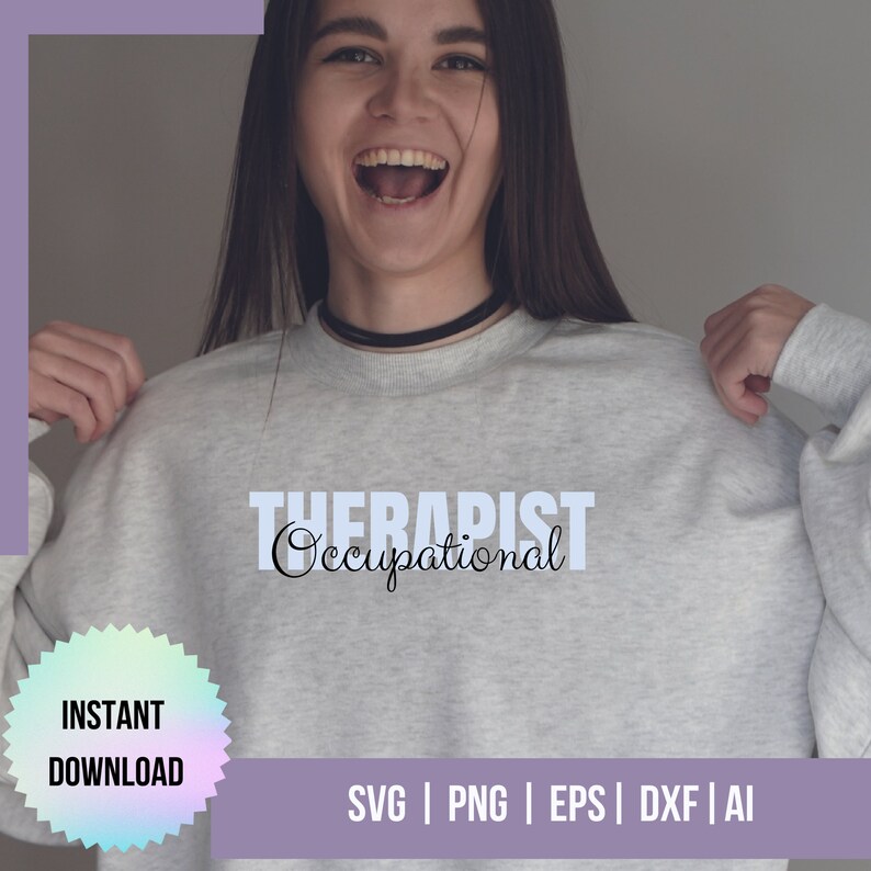Arbetsterapeut SVG | Arbetsterapi SVG | OT-liv | Cricut- och silhuettfiler | Utskrivbar väggkonst, T-shirt, muggdesign bild 2