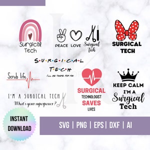Surgical Tech SVG Bundle Surgical Technologist Files For Cricut