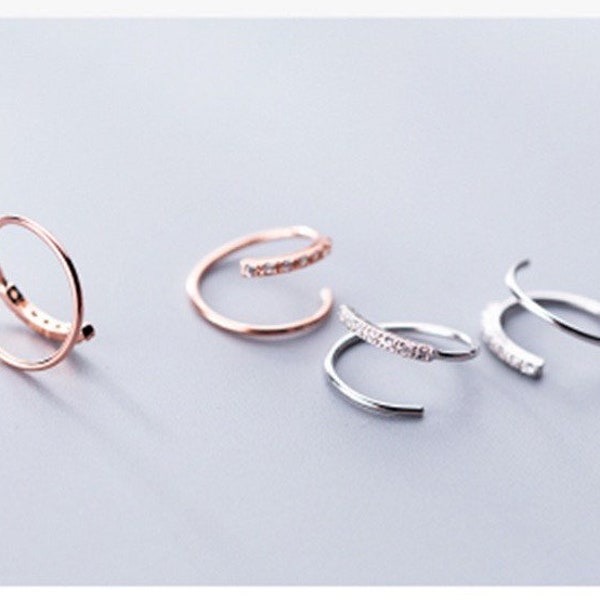 Double Hoop Twist Diamond Earrings| Tiny Huggie Earrings| Spirals Earrings| Small Hoop Earrings| Cartilage Helix Tiny Earrings| Gift for Her