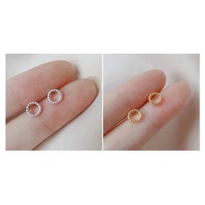 925 Sterling Silver Open Circle Earrings, Minimalist Earrings, Dainty Earrings, Stud Earrings, Small Circle Earrings, Cute Earrings